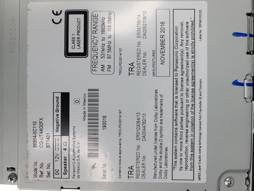 2015-18 Genuine Toyota Tundra Sub-Assy Nav Assembly, Radio & Display 8