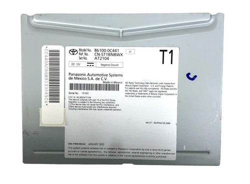 Lot 5. 2022-24 Toyota TUNDRA Radio & Nav Assembly 86100-0C441 w/wirele