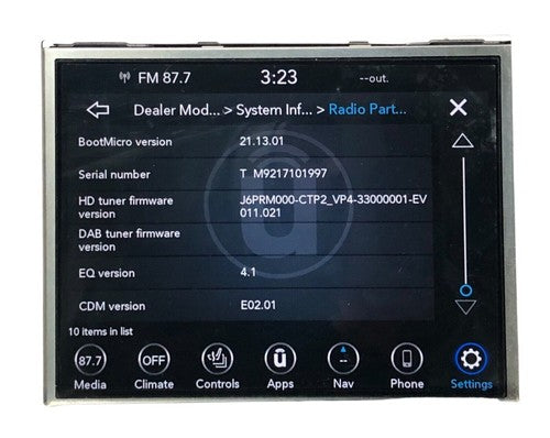 Genuine Mopar NAV Multimedia for 2021 Dodge and Ram 68472364AI WITHOUT