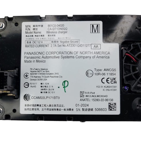 2023 LEXUS OEM WIRELESS CHARGING MODULE OEM 861C0-04020