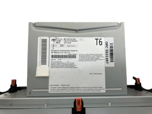 Lot 5. 2022-24Toyota TUNDRA Radio & Nav Assembly 86100-0C500 w/wireles