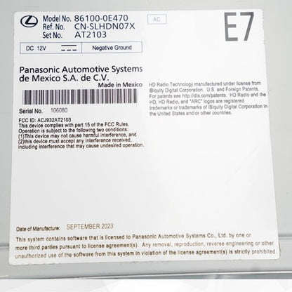 2023 Lexus Receiver Assembly Radio 86100-0E470 Wireless CarPlay and An