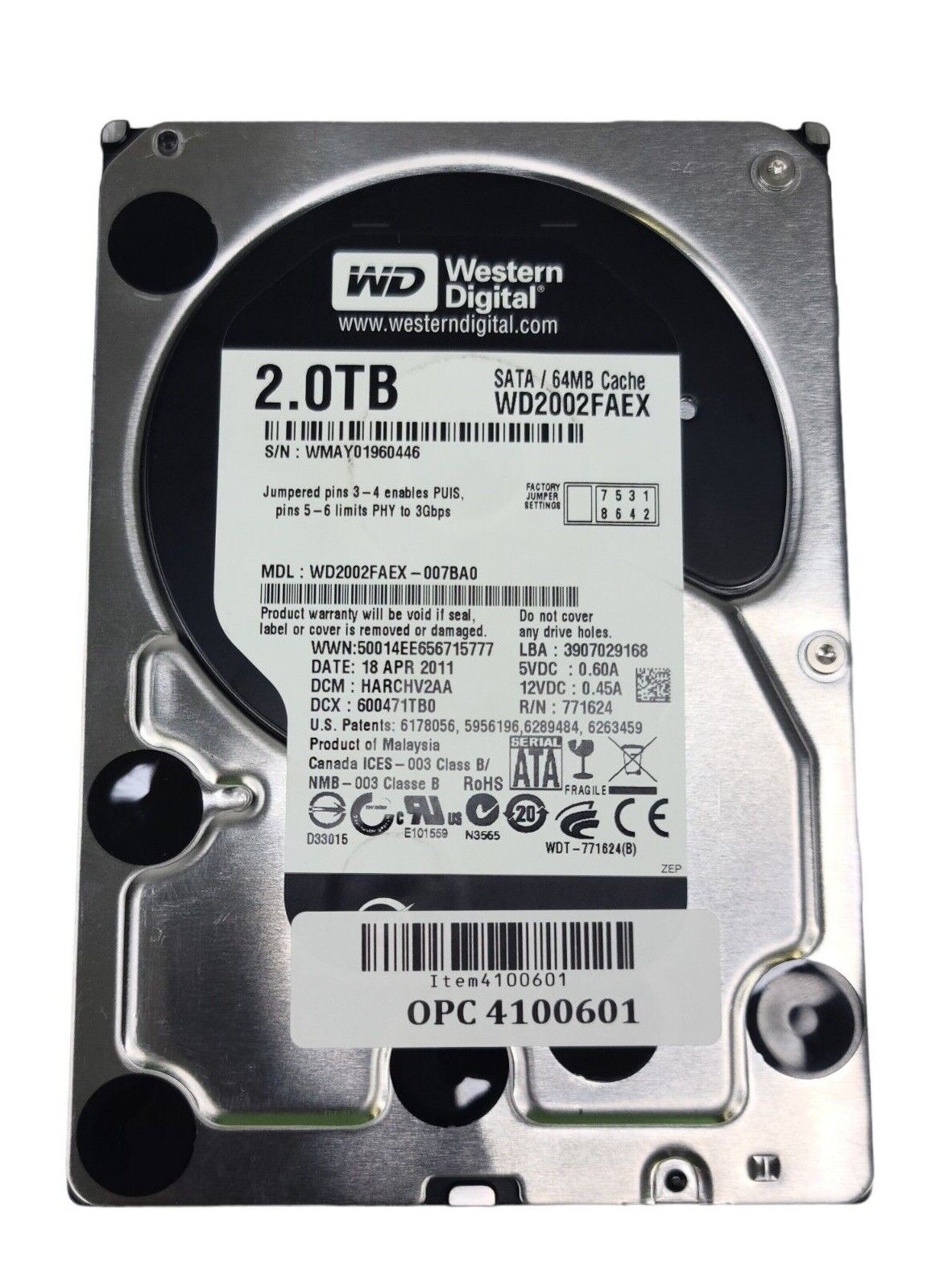 WD Western Digital RE4-GP WD2002FYPS WD2003FYYS WD20EZRZ WD2002FAEX WD20PURX 2TB