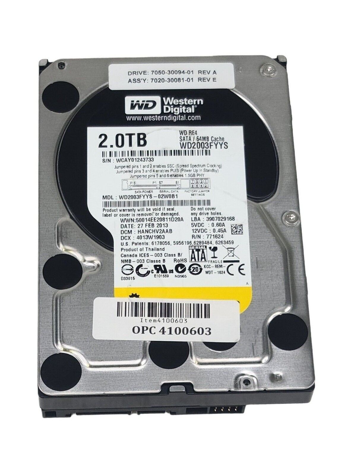 WD Western Digital RE4-GP WD2002FYPS WD2003FYYS WD20EZRZ WD2002FAEX WD20PURX 2TB