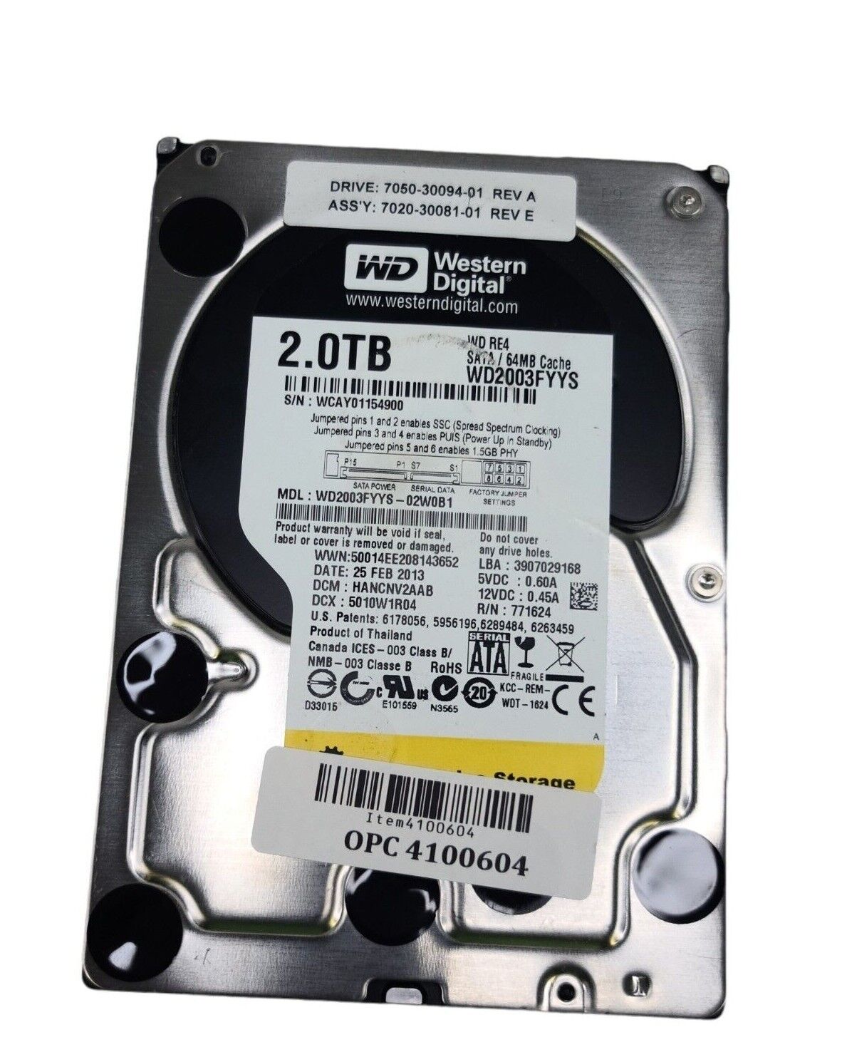 WD Western Digital RE4-GP WD2002FYPS WD2003FYYS WD20EZRZ WD2002FAEX WD20PURX 2TB