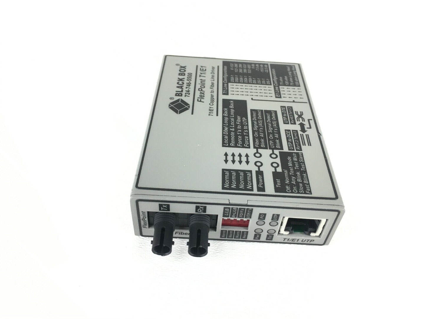 Black Box FlexPoint T1/E1 to Fiber Line Driver Single-Mode 28 km ST MT660A-MM