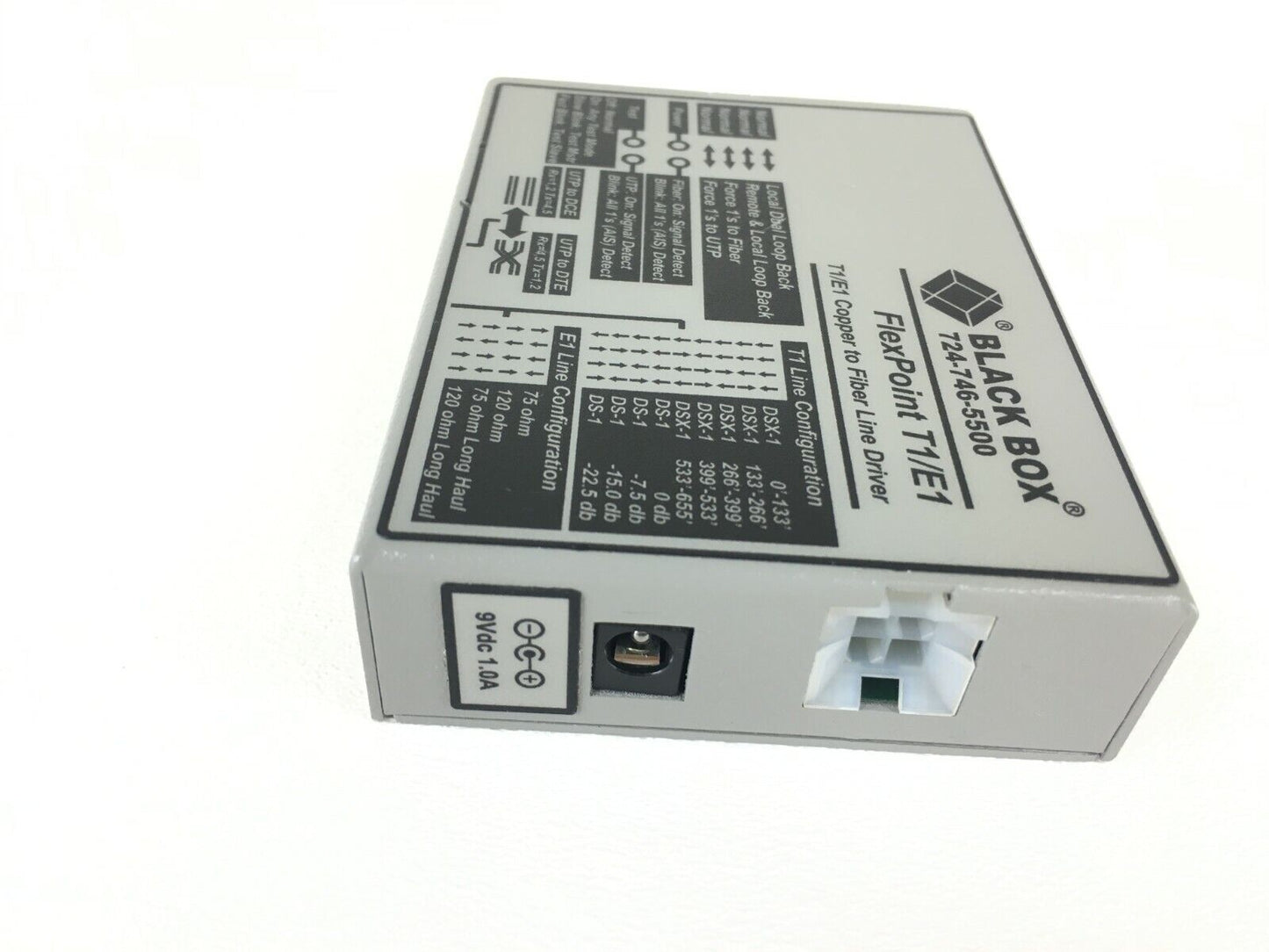 Black Box FlexPoint T1/E1 to Fiber Line Driver Single-Mode 28 km ST MT660A-MM