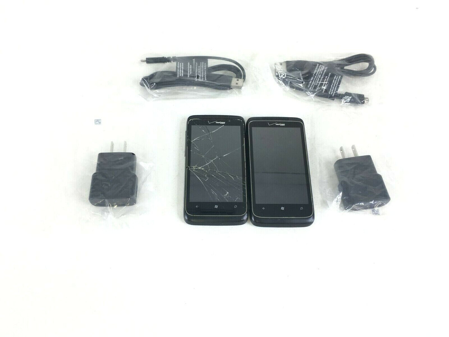 LOT OF 2 HTC Trophy 7- Black (Verizon) Windows Smartphone Cell Phone FOR PARTS