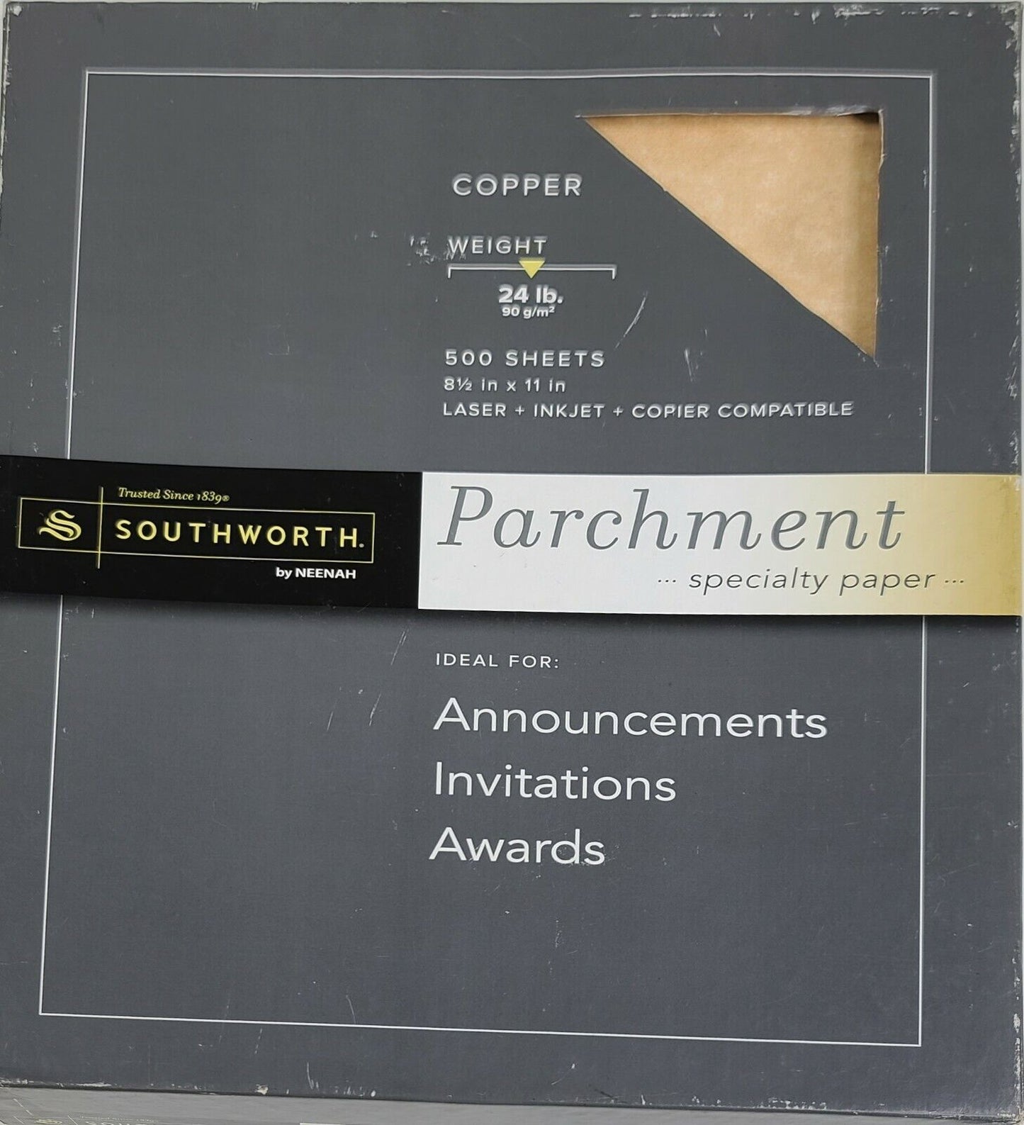 Southworth Parchment Paper Copper 24 lbs. 8-1/2 x 11" 500 per Box (SOU894C)