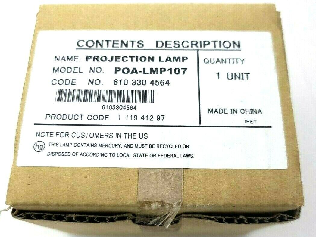 SANYO POA-LMP107 POALMP107 LAMP IN HOUSING FOR PROJECTOR MODEL PLCXW55A