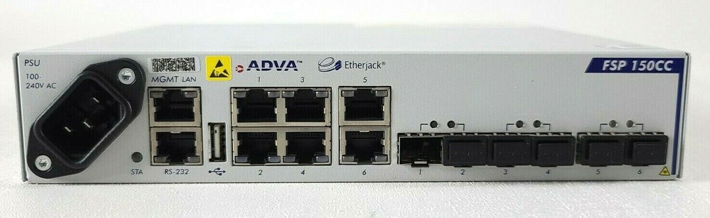 ADVA FSP150CC-GE114 Optical Network Carrier Ethernet Switch 1078904620-01 AS-IS