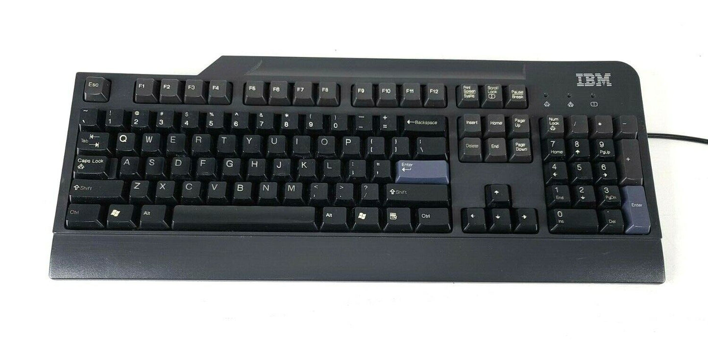 IBM branded KB-0225 PS/2 Wired Keyboard 104 Keys Grey/Black - Works 100%