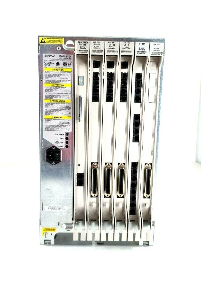 Lucent Avaya Merlin Magix Expansion Cabinet Carrier 491E1 No cover w/ 6 cards
