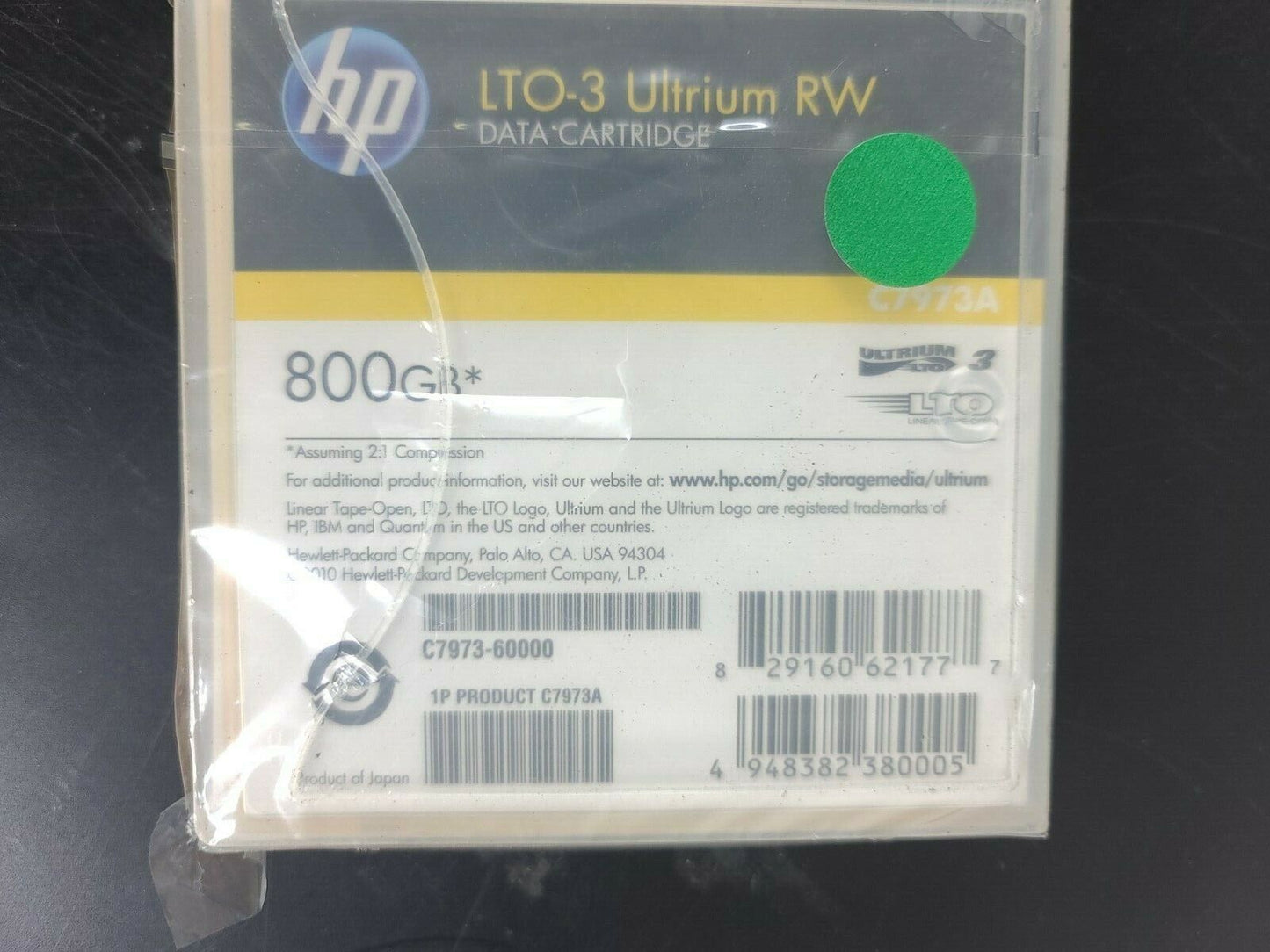 LTO-3 Ultrium RW 800GB Data Cartridge Data Tape C7973A