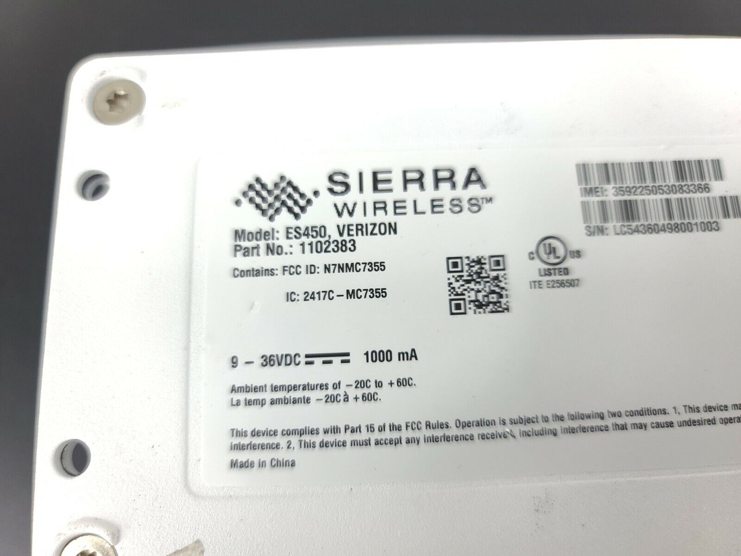 Sierra Wireless AirLink ES450 LTE Gateway Modem Verizon Bundle - For parts