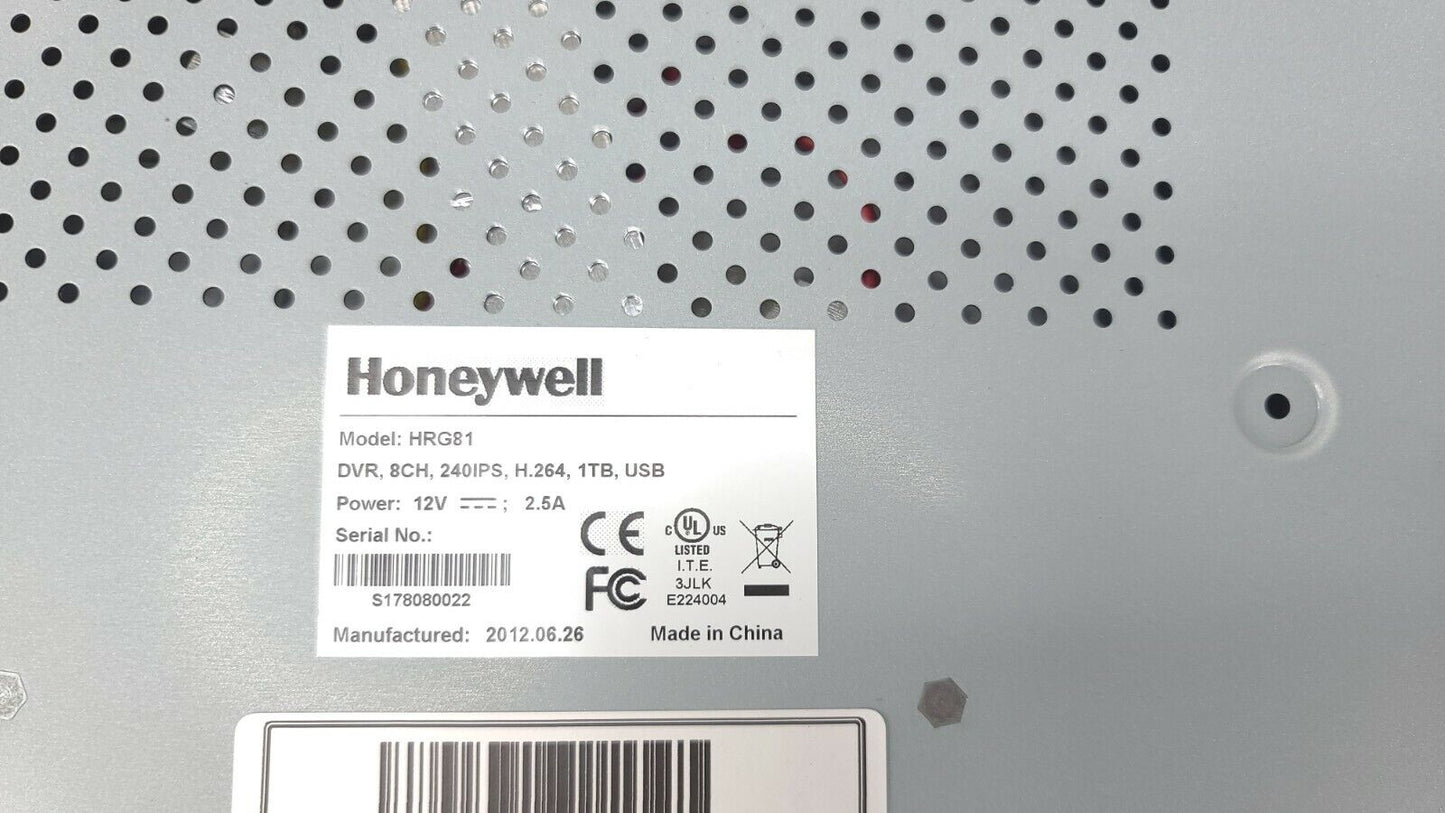 HONEYWELL HRG81 / HRG81 DVR Video Performance System Recorder