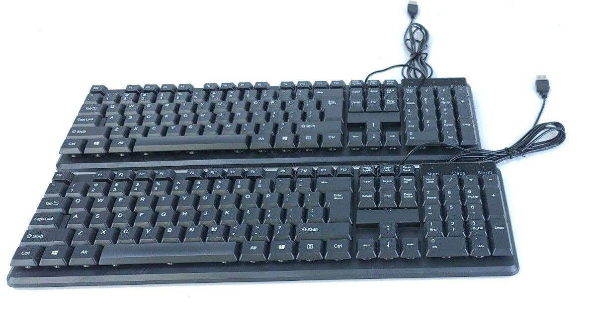 A lot of 2. iMicro KB-US9813 104 Key Wired USB Keyboard