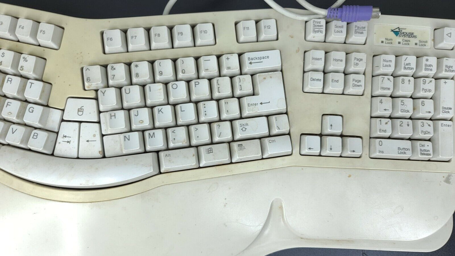 Vintage Mouse Systems SK-6000 404264-001 Ergonomic Natural Computer Keyboard PS2