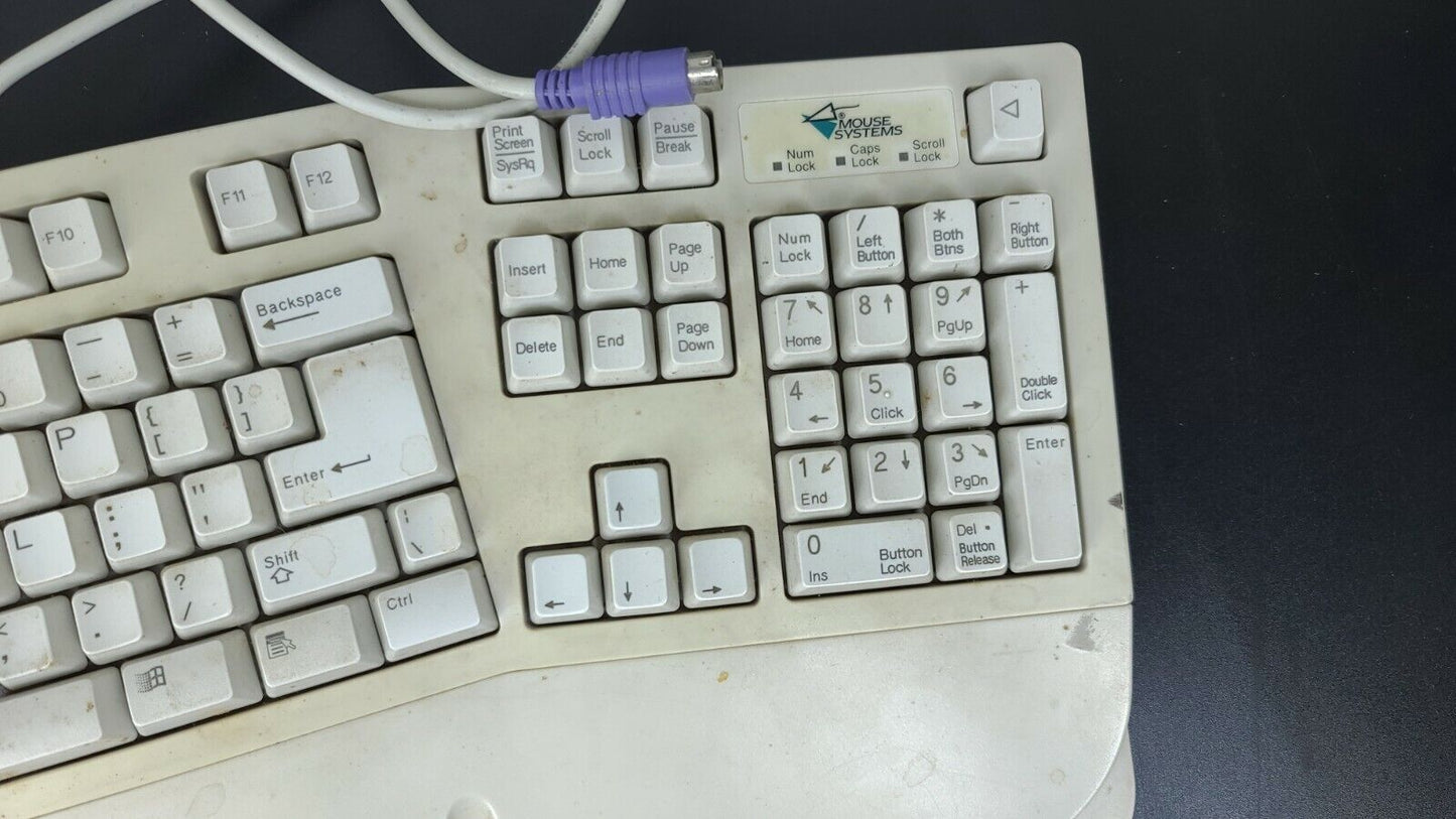 Vintage Mouse Systems SK-6000 404264-001 Ergonomic Natural Computer Keyboard PS2