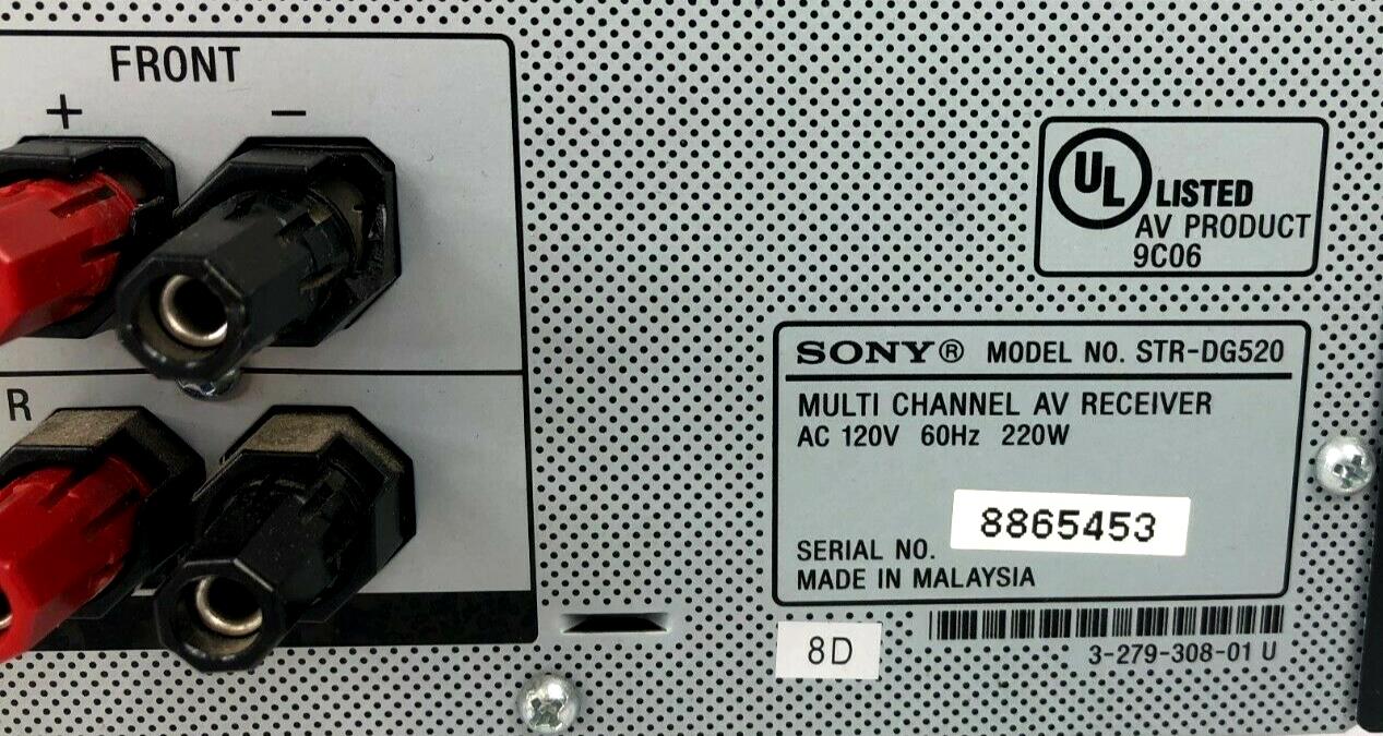 Sony Multi Channel AV receiver STR DG520 5.1 Channel 500 Watt FOR PARTS