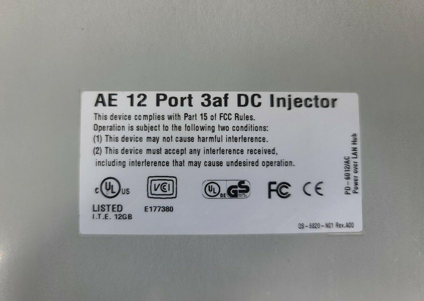 Proxim Model 4312  AE 12 Port 3af DC Injector