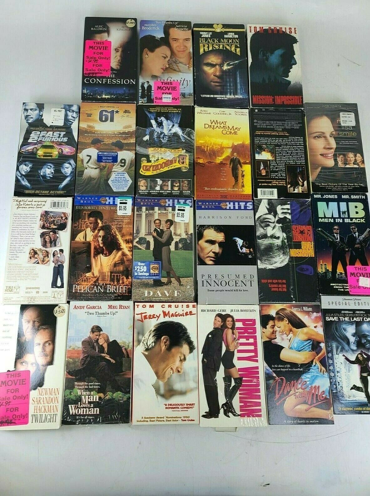 Lot of 22 COLLECTION OF VHS MOVIES CASSETS NEWMAN SARANDON TWILIGH DANCE WITH ME