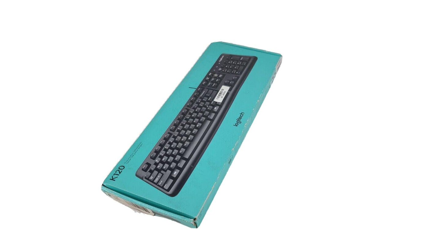 LOGITECH K120 Wired Plug & Play USB Connection Corded Keyboard window 10 & 8 NEW