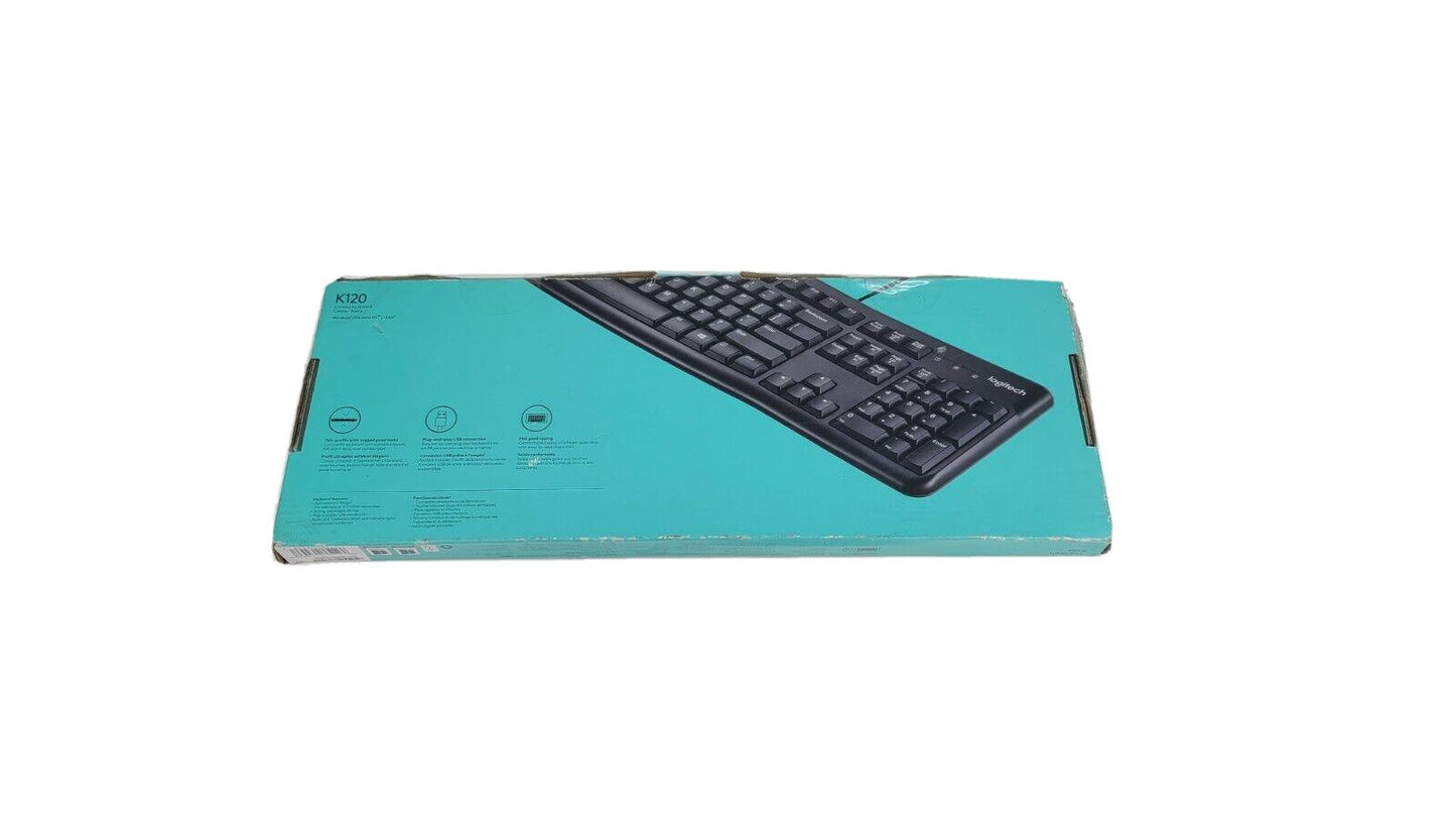 LOGITECH K120 Wired Plug & Play USB Connection Corded Keyboard window 10 & 8 NEW