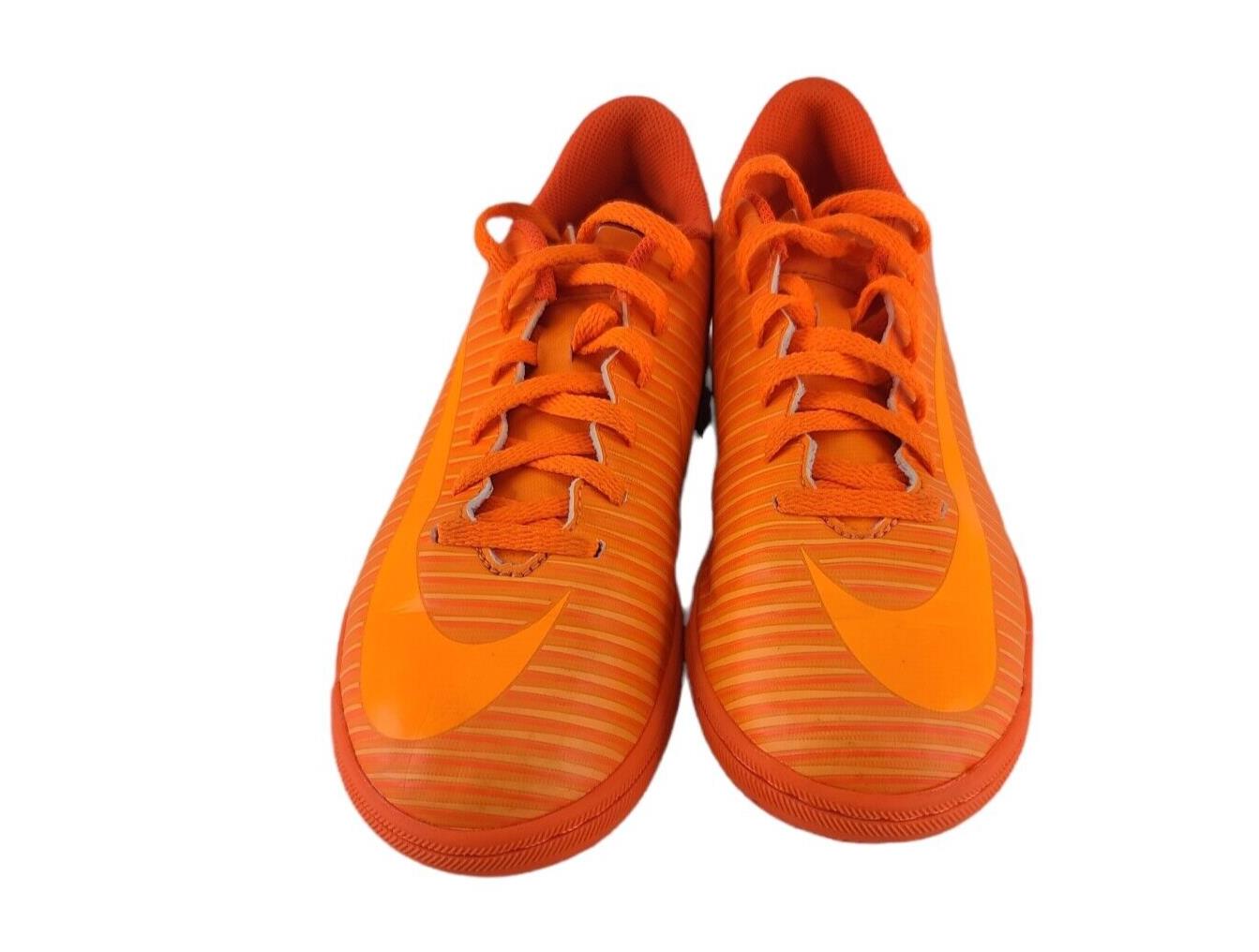 Nike Boys Mercurial Vortex 3 IC 831953-888 Orange Soccer Cleats Shoes Size 5.5 Y