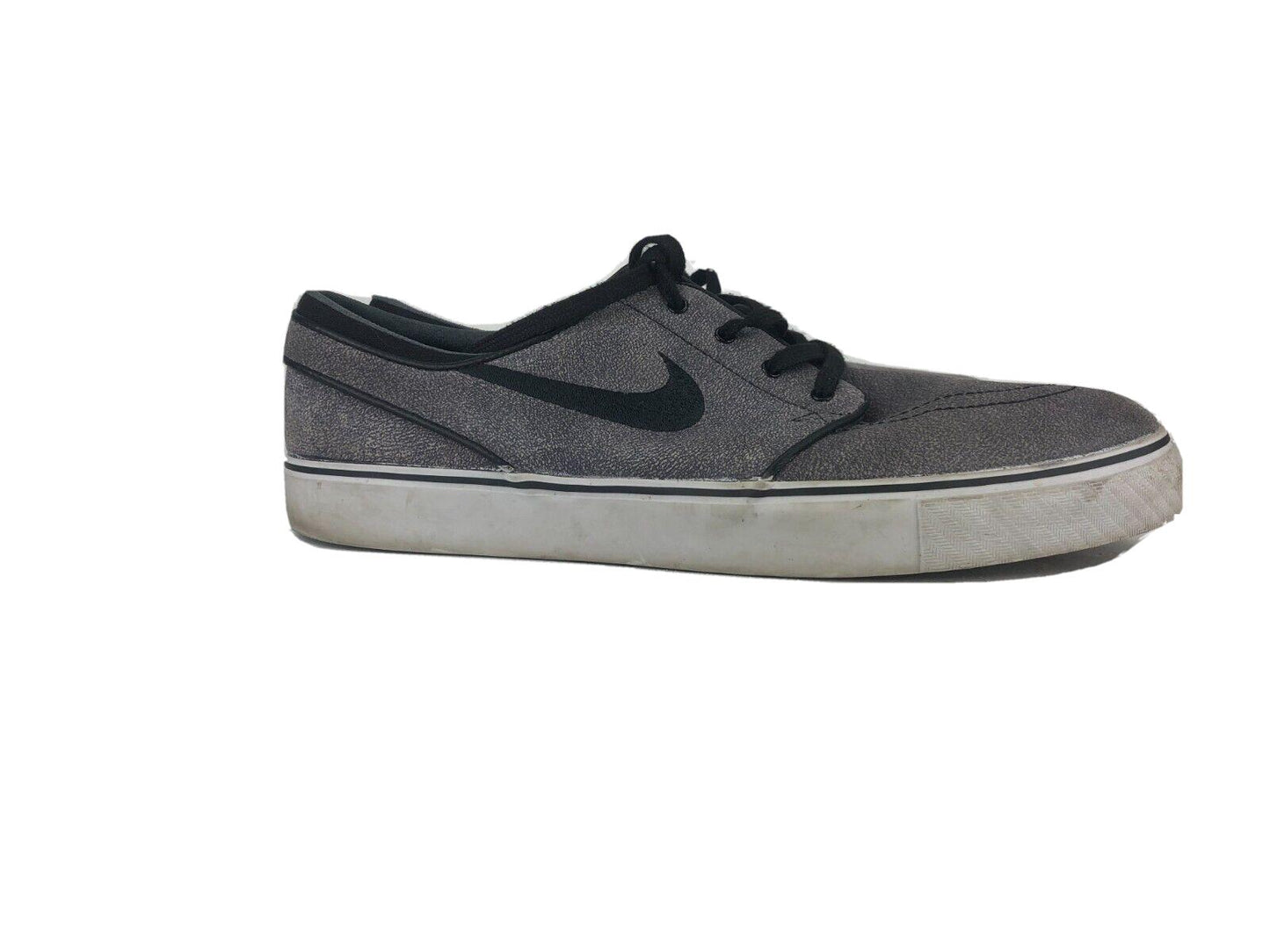 Nike SB Stefan Janowski Mens 11 Leather Skateboard Shoes Sneakers Gray Black