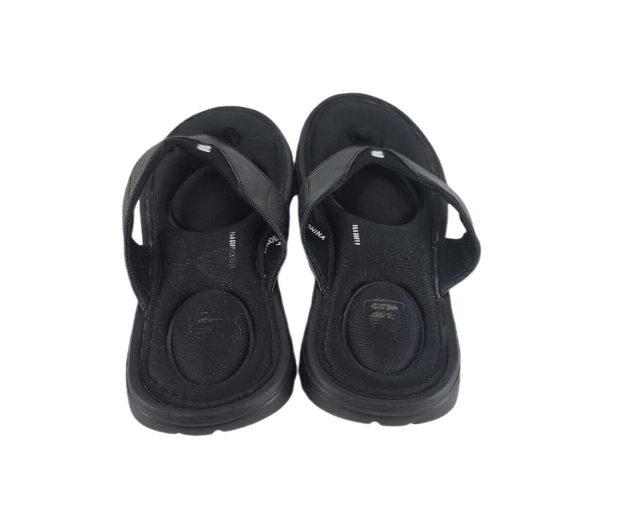 Fila Soft Footbed Womens Thong Sandals Black/Black Size S6