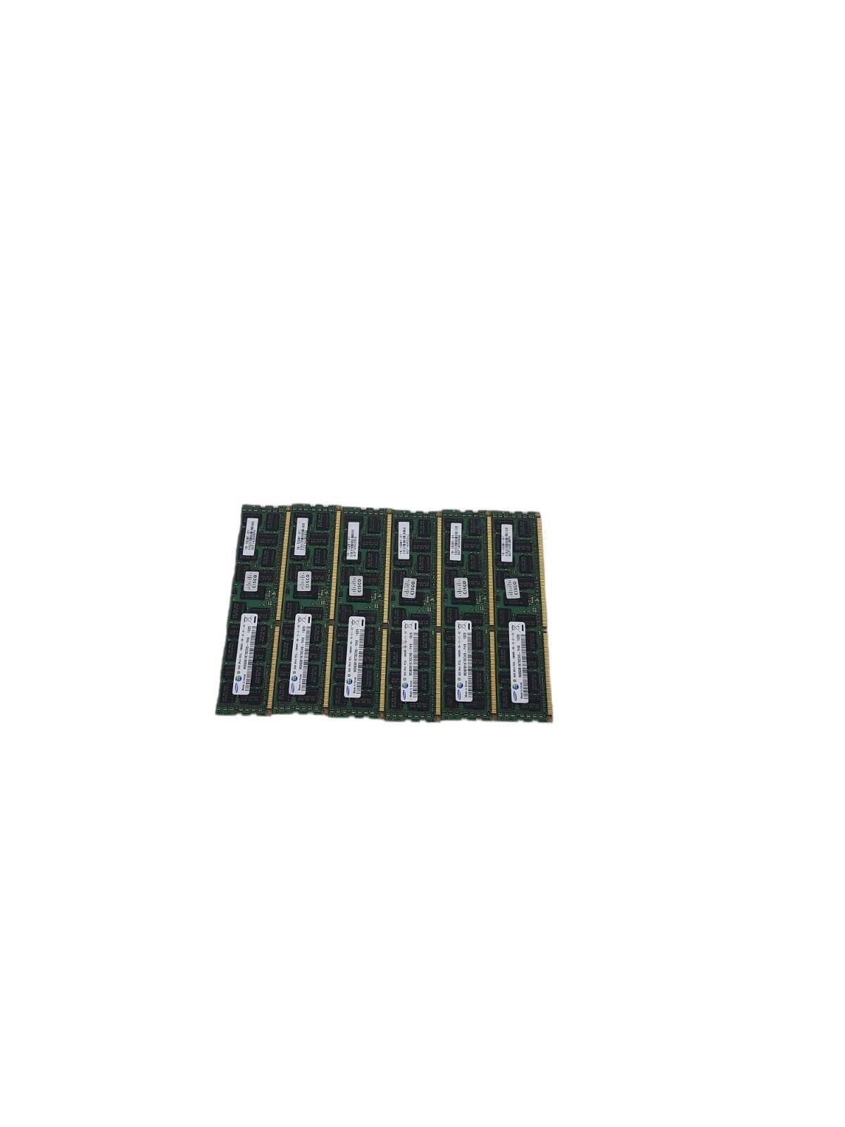 Lot of 6 Samsung 8GB 2Rx4 PC3L-10600R Server RAM M393B1K70DH0-YH9 (AMX)