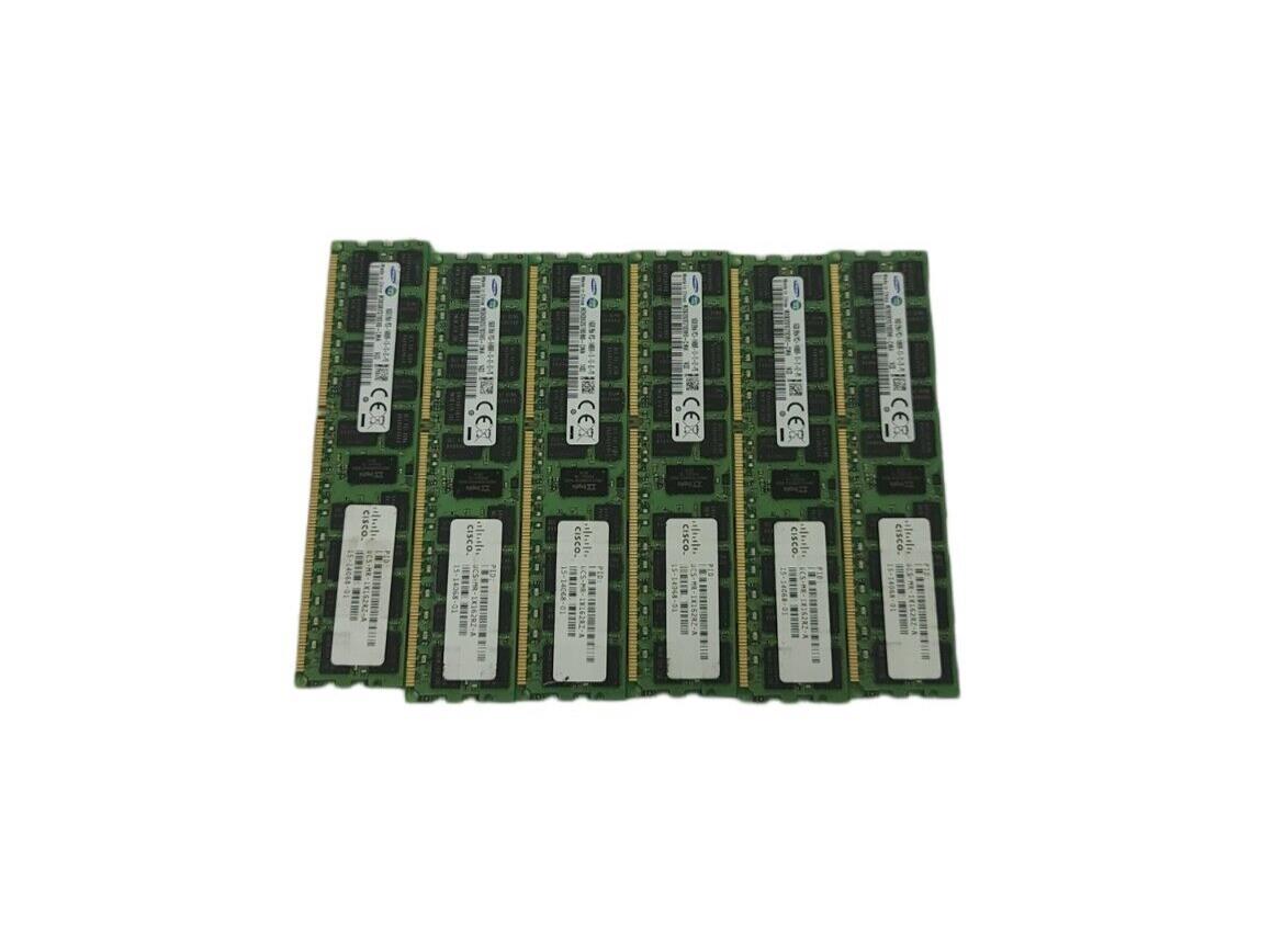 Lot of 6 Samsung 16GB 2Rx4 PC3-14900R Server RAM M393B2G70DB0-CMA (96GB)