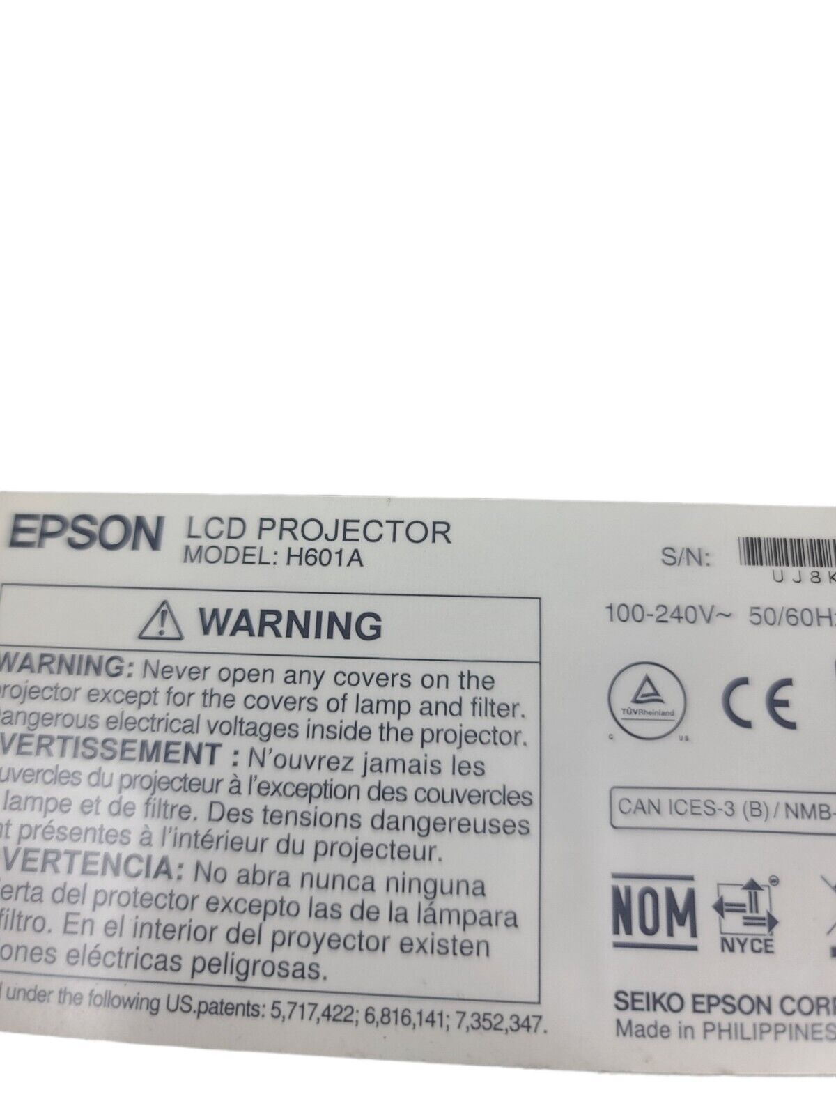 Epson BrightLink 575Wi H601a Interactive WXGA 3LCD Projector normal251h/eco12h