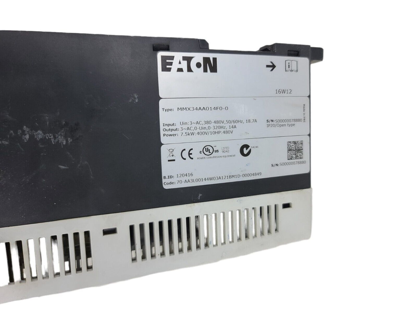 Eaton MMX34AA014F0-0 AC Drive Frequency Converter 16W12