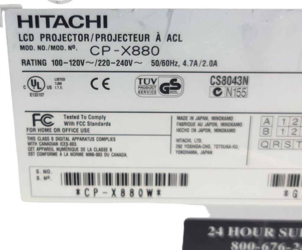 Hitachi Multimedia Projector XGA CP-X880