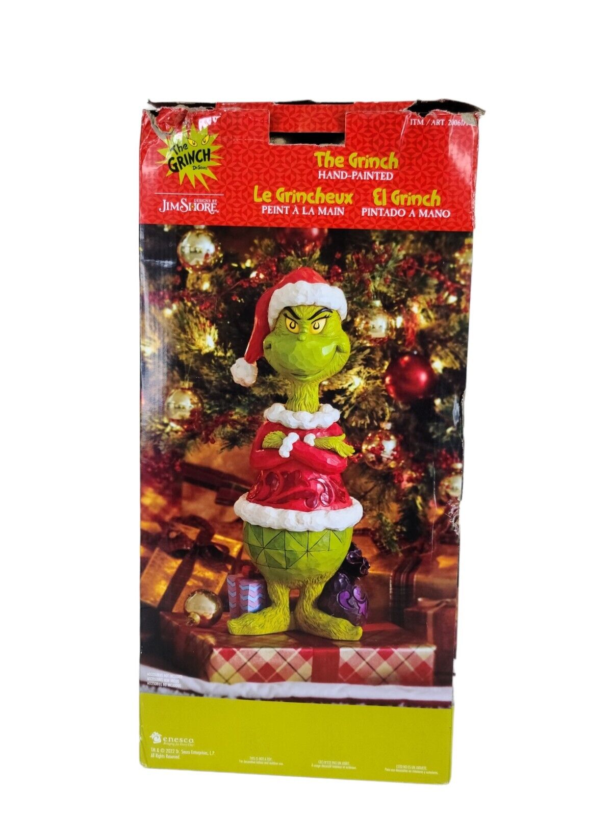 Jim Shore Christmas Grinch with Arms Crossed Dr. Seuss 20" Resin Statue Figurine