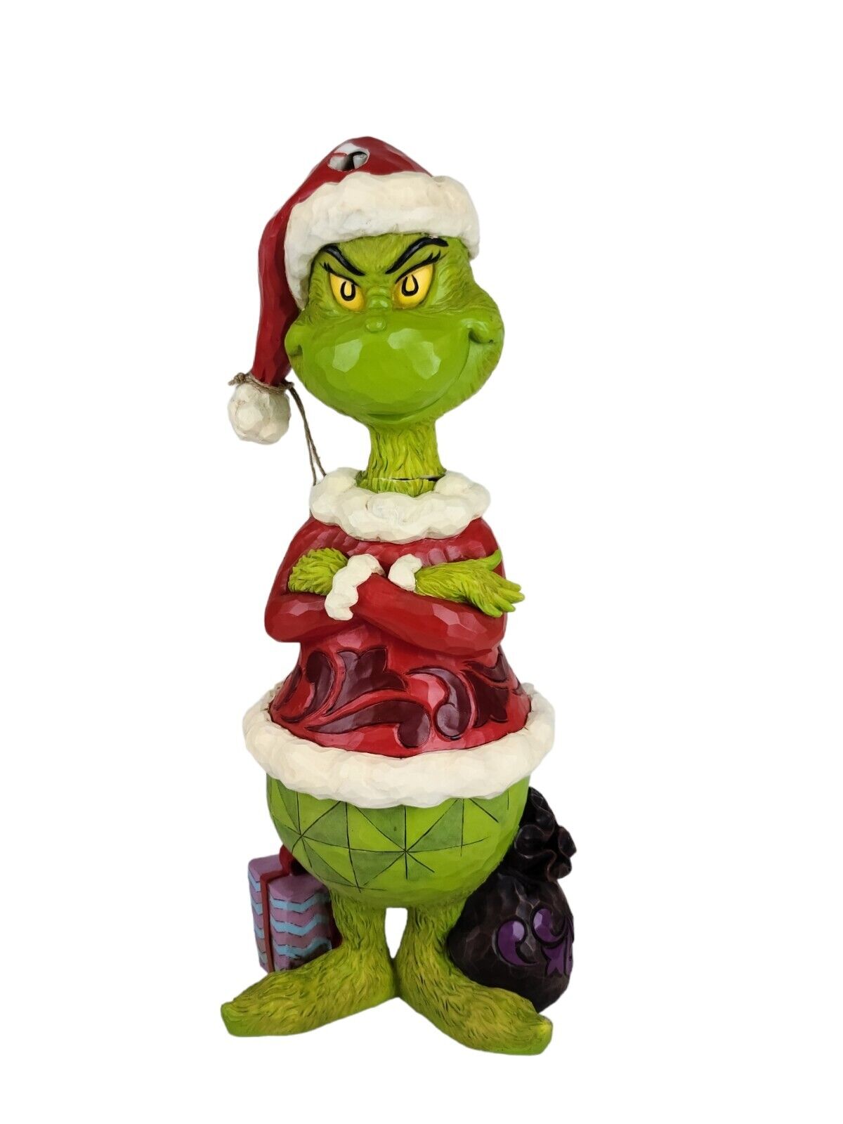 Jim Shore Christmas Grinch with Arms Crossed Dr. Seuss 20" Resin Statue Figurine