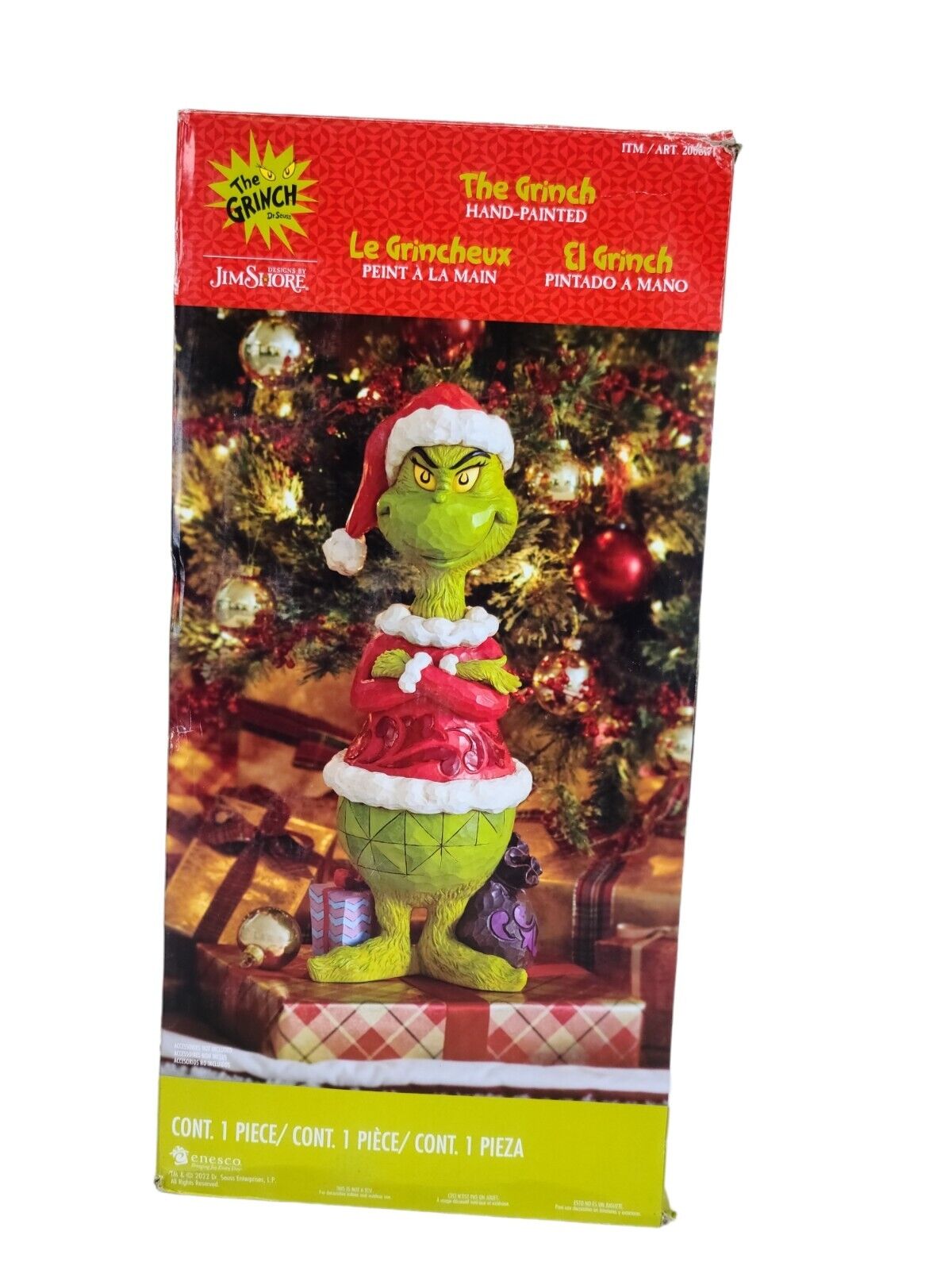 Jim Shore Christmas Grinch with Arms Crossed Dr. Seuss 20" Resin Statue Figurine