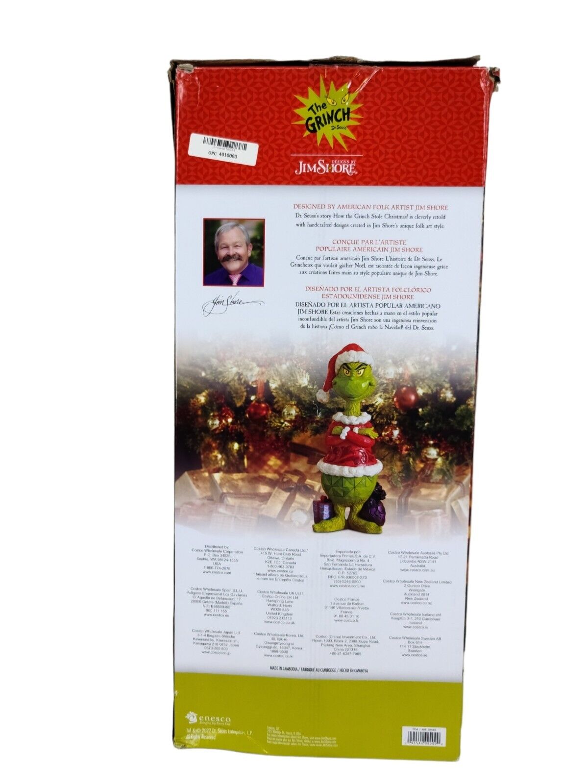 Jim Shore Christmas Grinch with Arms Crossed Dr. Seuss 20" Resin Statue Figurine