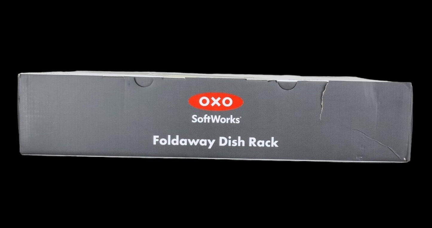 Oxo Softworks Foldaway Dishrack Silver With Spout, Legs, Tines & Compact Storage