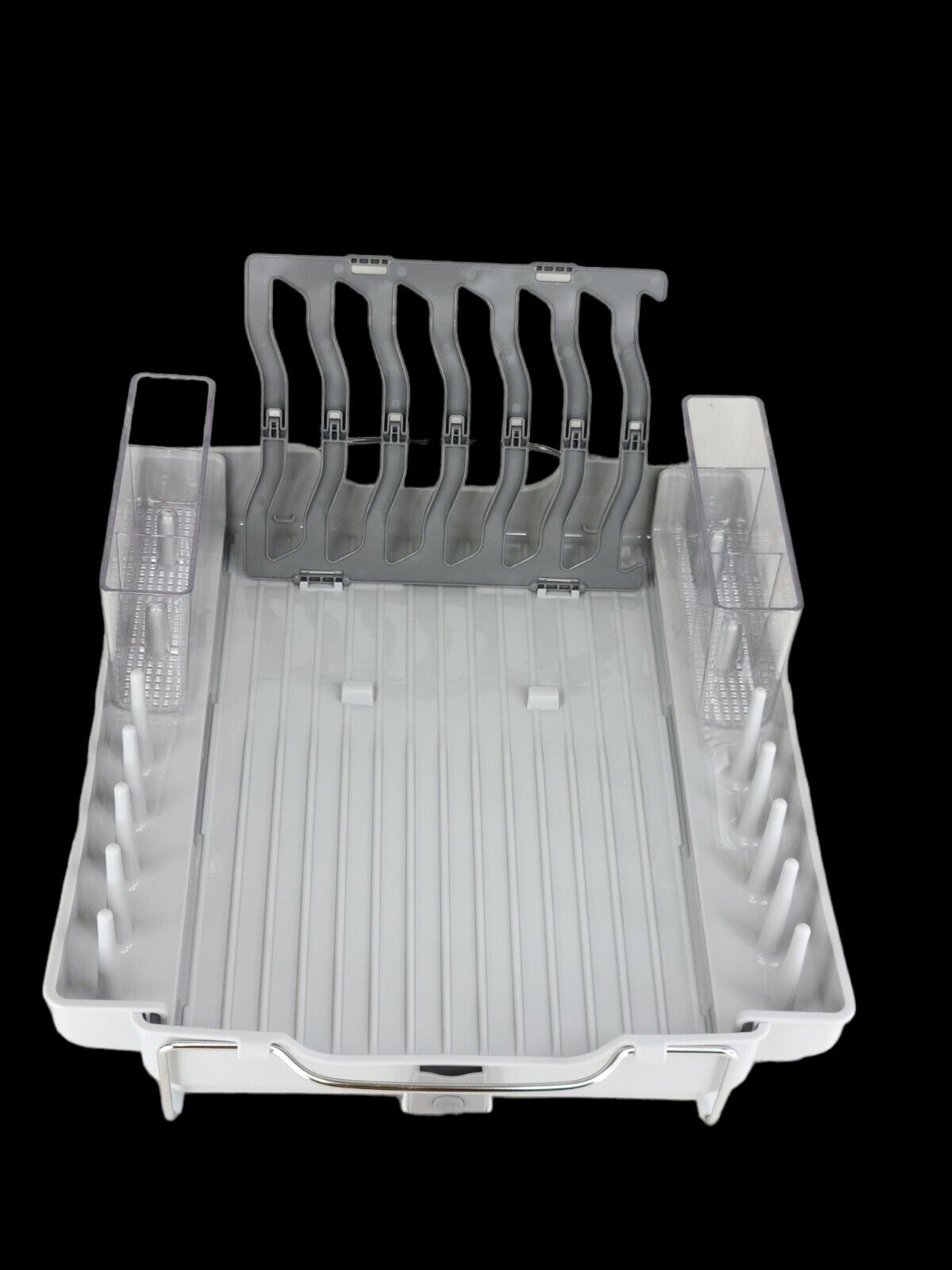 Oxo Softworks Foldaway Dishrack Silver With Spout, Legs, Tines & Compact Storage