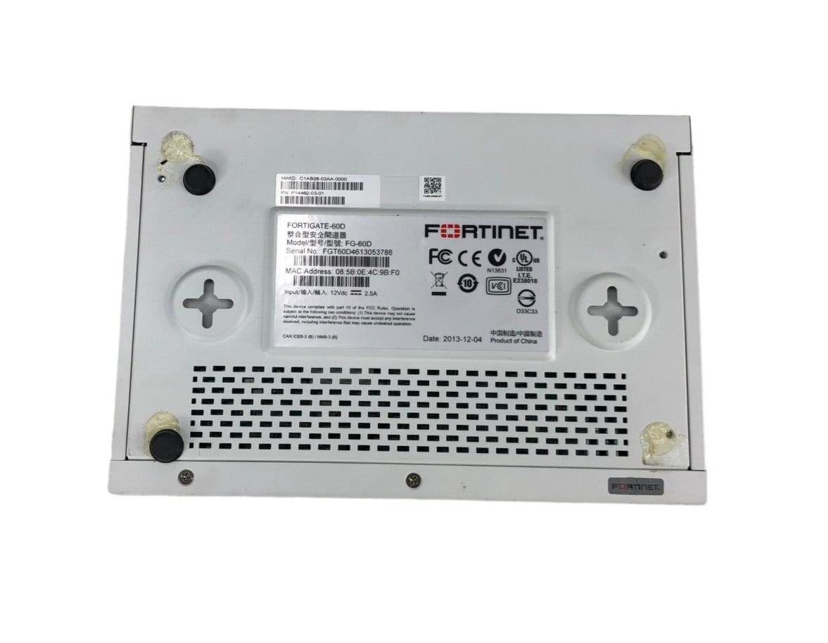 Fortinet Fortigate FG-60D Firewall Network Security Appliance