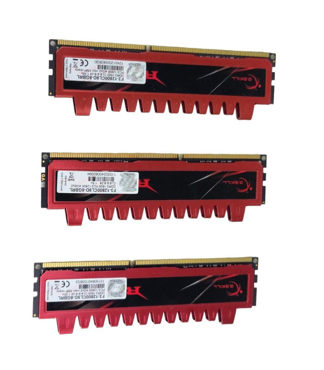 Lot of 3 4GB DDR3 (8GB) PC3-12800 G.Skill Ripjaws F3-12800CL9D-8GBRL RAM Modules