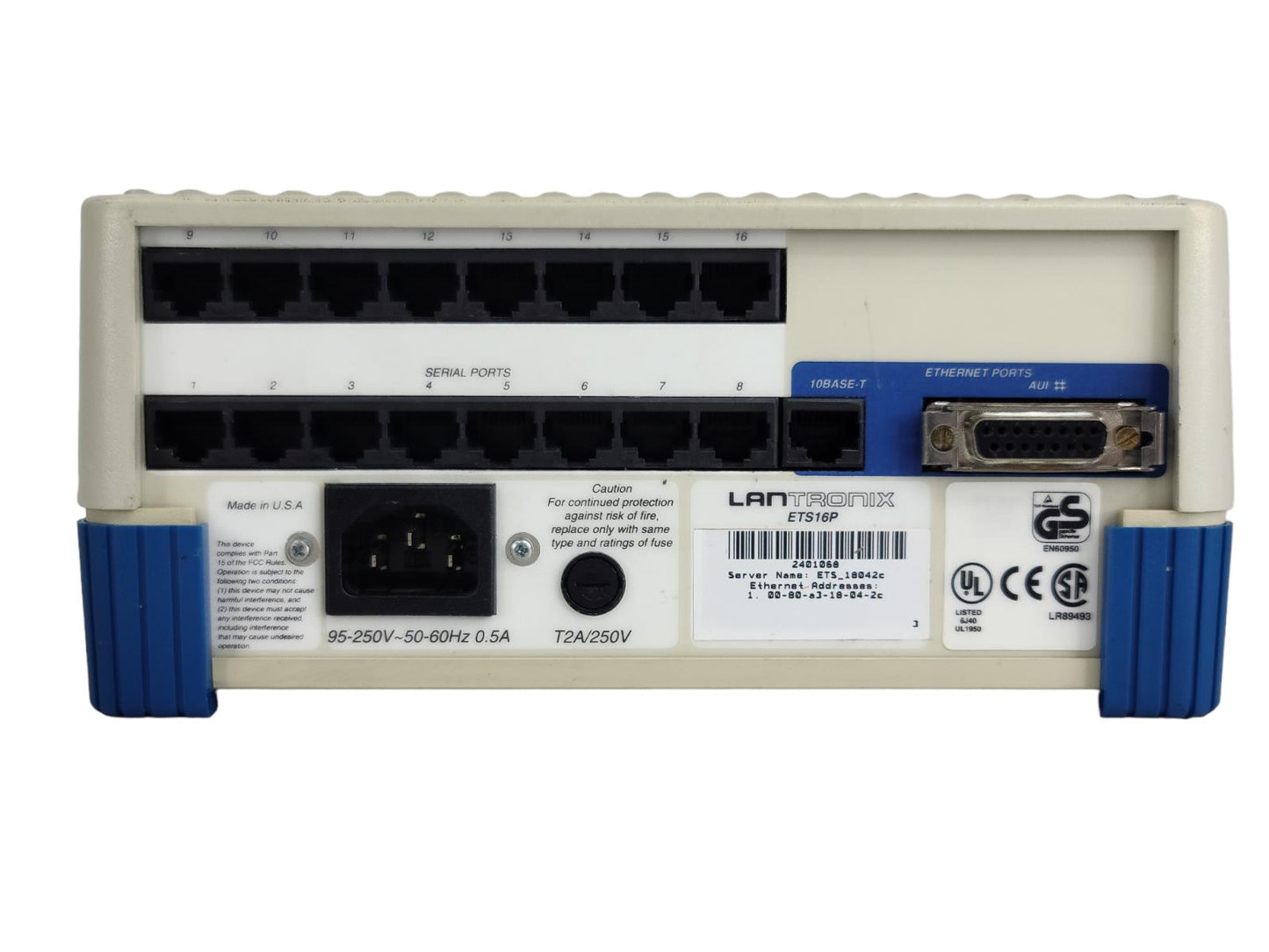 LANTRONIX ETS16P 16 PORT TERMINAL SERVER