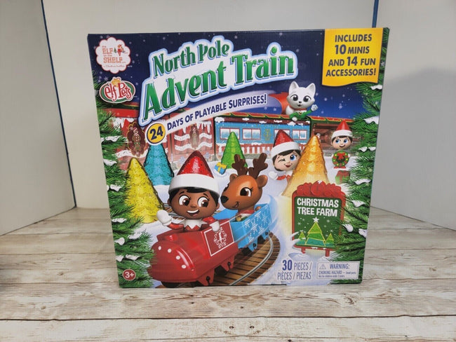 Elf On The Shelf North Pole Advent Train 10 Mini Elf’s & Elf Pets 24 Days New