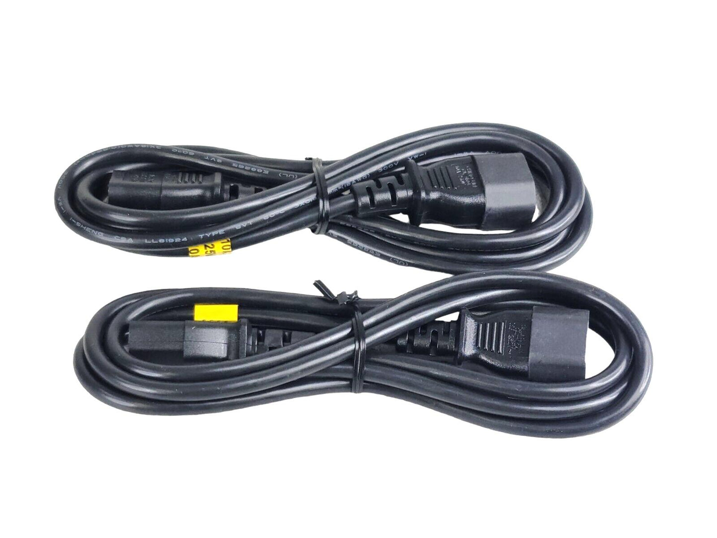 Lot of 2 C2G 6ft Computer/Monitor Power Extension Black Cable -NEW