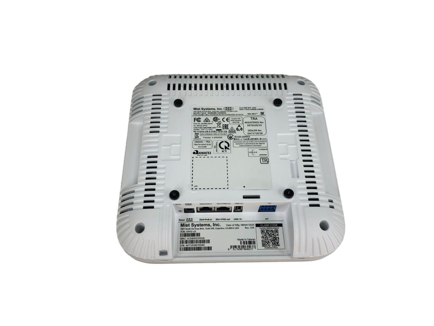 Mist Systems AP43 Wireless Access Point 802.11ax P/N: AP43-US; CLAIMED