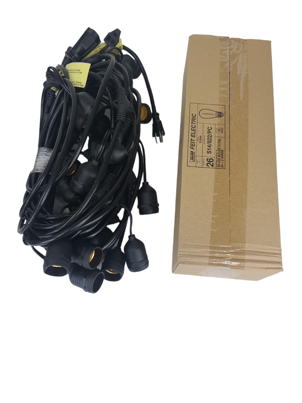 Feit Electric 48' LED Filament String Light Set BLACK -OPEN BOX