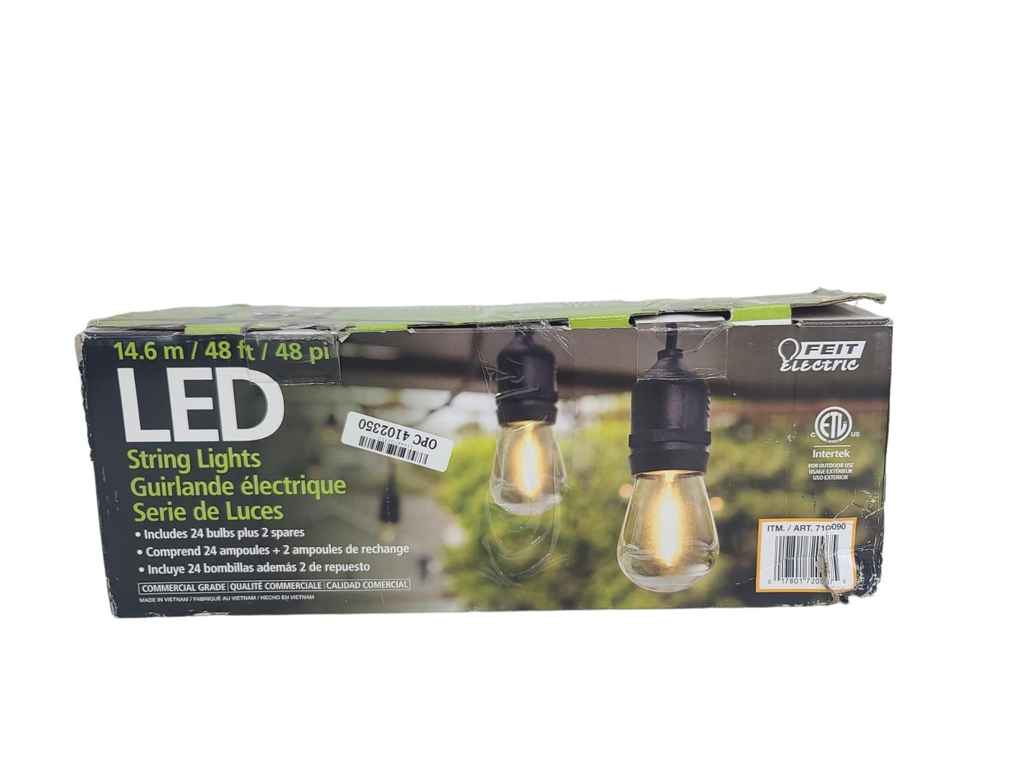 Feit Electric 48' LED Filament String Light Set BLACK -OPEN BOX